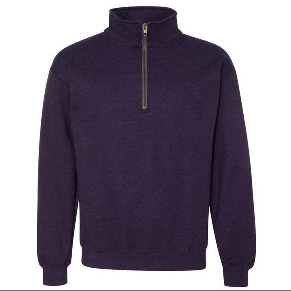 Mens Gildan Heavy Blend Vintage Quarter-Zip Blackberry Sweatshirt XL - Picture 2 of 6